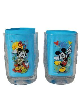 McDonald's Disney Millennium Glass x2 2000 Magic Kingdom Animal Kingdom Vintage